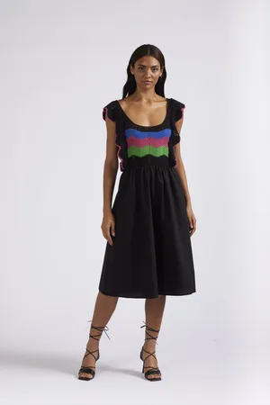 CAFèNOIR Abito midi con top lavorato a crochet