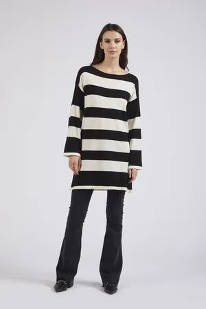 CAFèNOIR Abito in maglia rigato