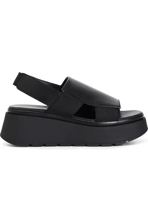 CAFèNOIR Sandali fascia in pelle su zeppa