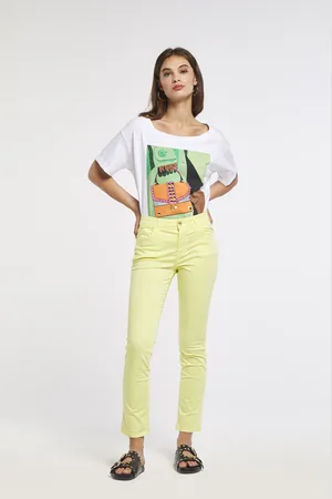 CAFèNOIR Pantaloni slim tinto capo realizzati in tessuto di cotone elasticizzato