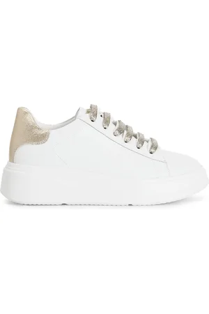 CAFèNOIR Sneakers donna in pelle e riporto effetto glitter sul tallone /