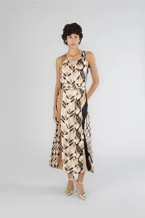 CAFèNOIR Abito lungo in satin stampato