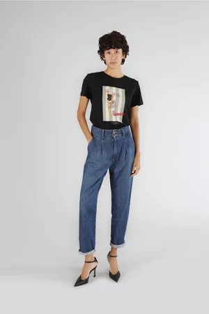 CAFèNOIR Jeans denim mom fit con pinces