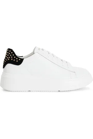 CAFèNOIR Sneakers donna in pelle con applicazioni tallone /