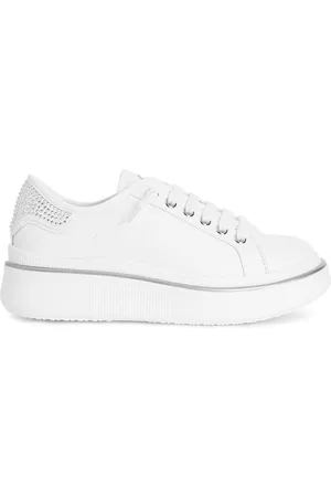 CAFèNOIR Sneaker in pelle con micro strass