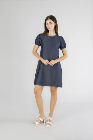 CAFèNOIR Abito tipo tunica in tencel denim