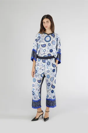 CAFèNOIR Pantaloni bimateriale con davanti stampato
