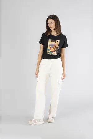 CAFèNOIR Pantaloni cargo con strass alle tasche