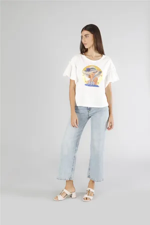 CAFèNOIR T-shirt manica corta con stampa di donna con cappello