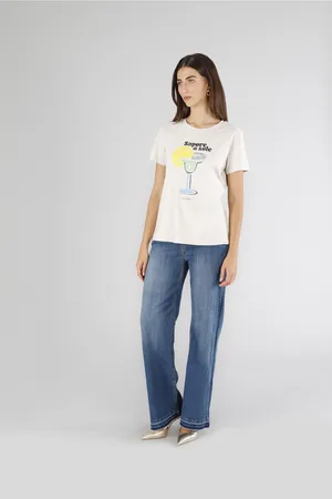 CAFèNOIR T-shirt con scritta "sapore di sole" e stampa