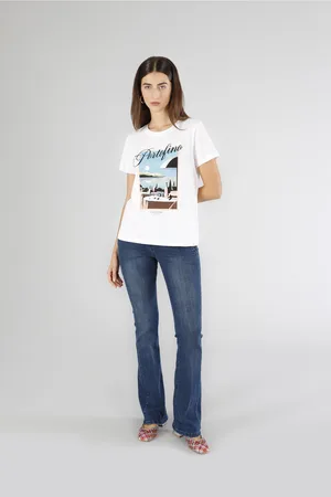 CAFèNOIR T-shirt manica corta stampa portofino