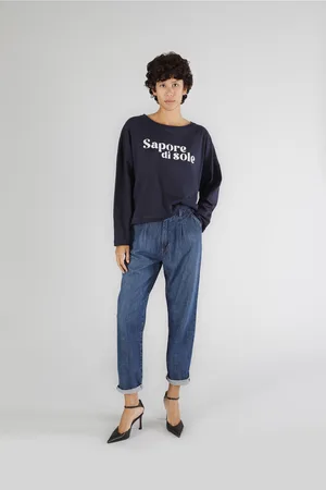 CAFèNOIR T-shirt oversize con scritta "sapore di sole"