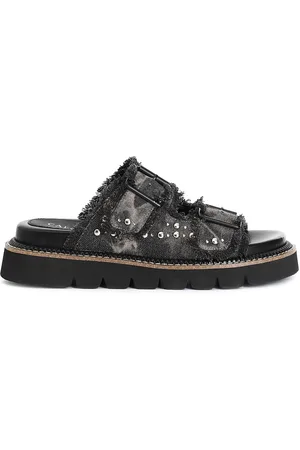CAFèNOIR Ciabatta denim doppia fibbia
