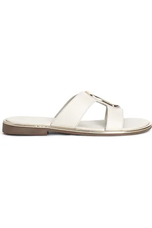 CAFèNOIR Ciabatta in pelle con accessorio