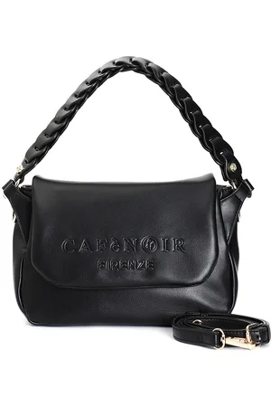 CAFèNOIR Borsa a mano con pattina con logo ad alta frequenza
