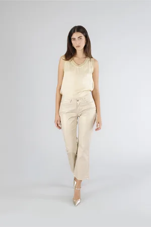 CAFèNOIR Pantaloni cropped tessuto laminato
