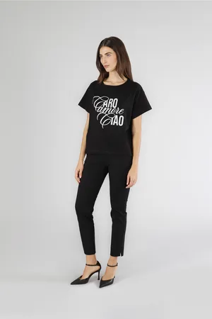 CAFèNOIR T-shirt con scritta "caro amore ciao"