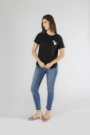 CAFèNOIR T-shirt manica corta con patch