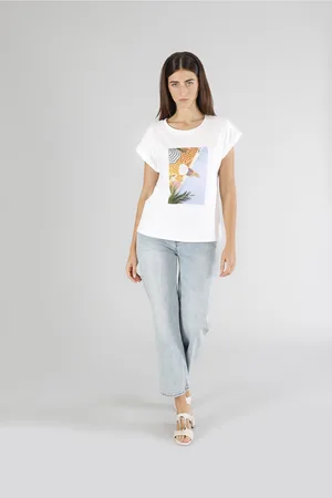 CAFèNOIR T-shirt smanicata con stampa estiva