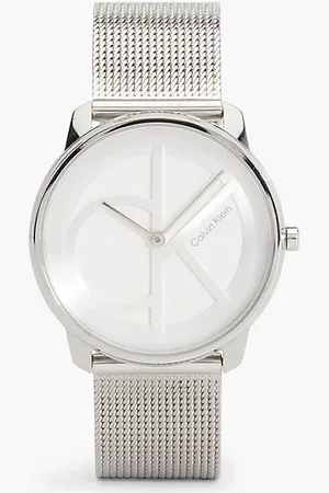 Calvin Klein Orologio con cinturino a rete con logo monogramma
