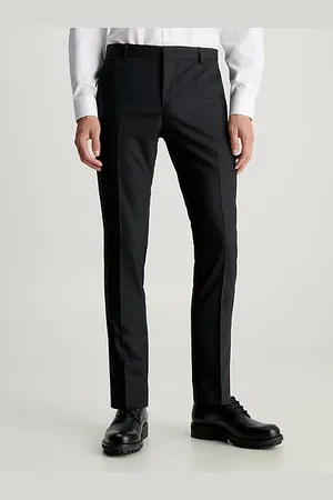 Calvin Klein Pantaloni del completo slim in lana elasticizzata