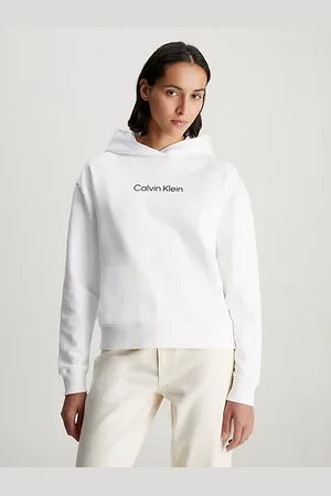 Calvin Klein Felpa con cappuccio in spugna di cotone e logo