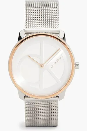 Calvin Klein Orologio con cinturino a maglie con logo monogramma