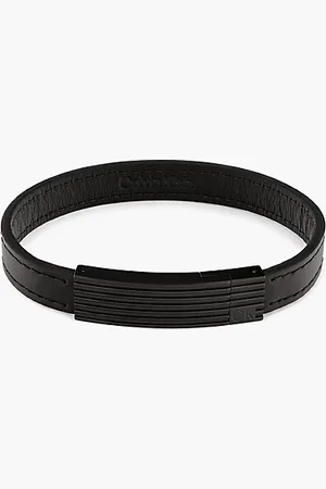 Calvin Klein Braccialetto elegante in pelle nera