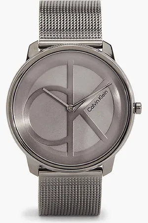 Calvin Klein Orologio con cinturino a maglie con logo monogramma