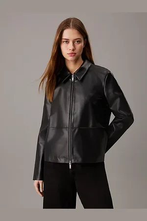 Calvin Klein Giubbotto in pelle taglio relaxed