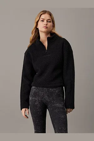 Calvin Klein Pullover cropped in pile sherpa