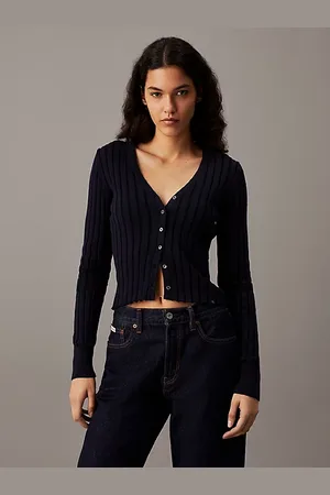 Calvin Klein Cardigan in cotone a pieghe slim