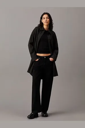 Calvin Klein Abito chemisier in morbido crêpe gessato
