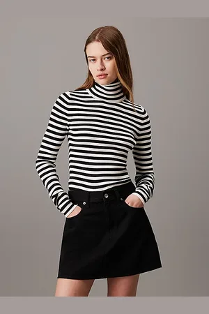 Calvin Klein Maglione a collo alto vestibilità slim a costine