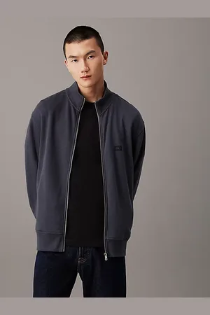 Calvin Klein Cardigan con zip integrale in cotone a nido d
