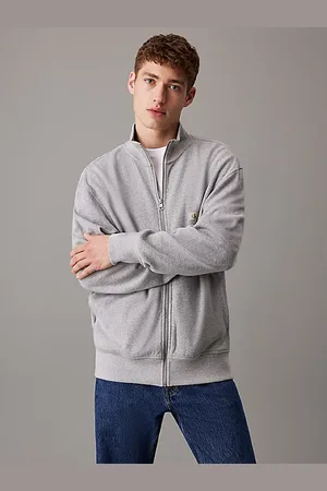Calvin Klein Cardigan con zip integrale in cotone a nido d