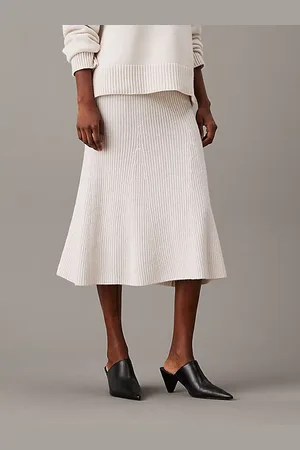 Calvin Klein Gonna midi in lana taglio relaxed