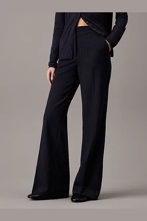 Calvin Klein Pantaloni gamba larga gessati