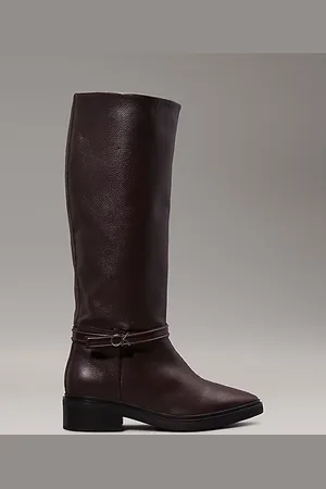 Calvin Klein Stivali al ginocchio in pelle con tacco