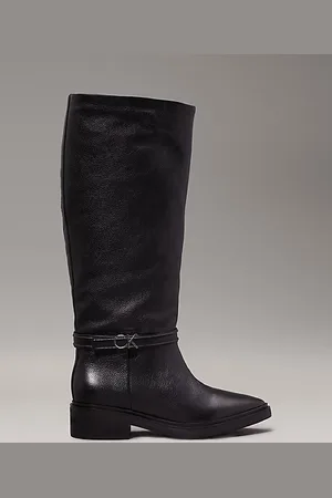 Calvin Klein Stivali al ginocchio in pelle con tacco