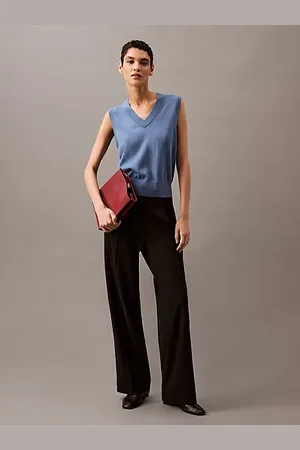 Calvin Klein Pantaloni con pieghe in morbido crêpe