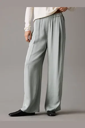 Calvin Klein Pantaloni in viscosa a gamba larga