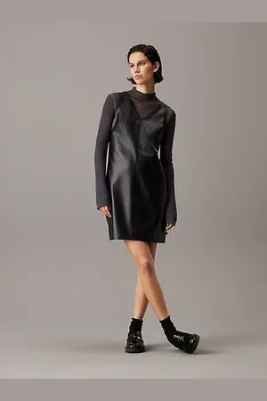 Calvin Klein Abito senza maniche in ecopelle