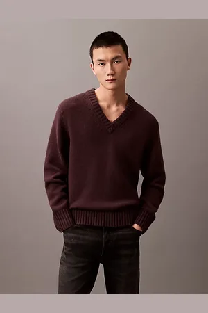Calvin Klein Maglione con scollo a V in misto lana