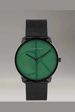 Calvin Klein Orologio con cinturino a maglie con logo monogramma