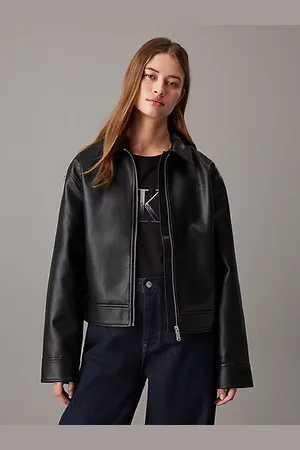 Calvin Klein Giacca con zip integrale in ecopelle