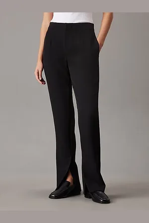 Calvin Klein Pantaloni slim in crêpe con spacco sull