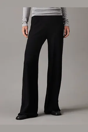 Calvin Klein Pantaloni in misto lana gamba larga