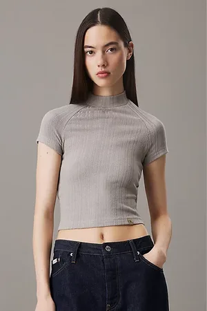 Calvin Klein T-shirt a costine testurizzata slim