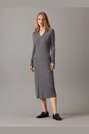 Calvin Klein Abito polo in misto lana e lyocell slim